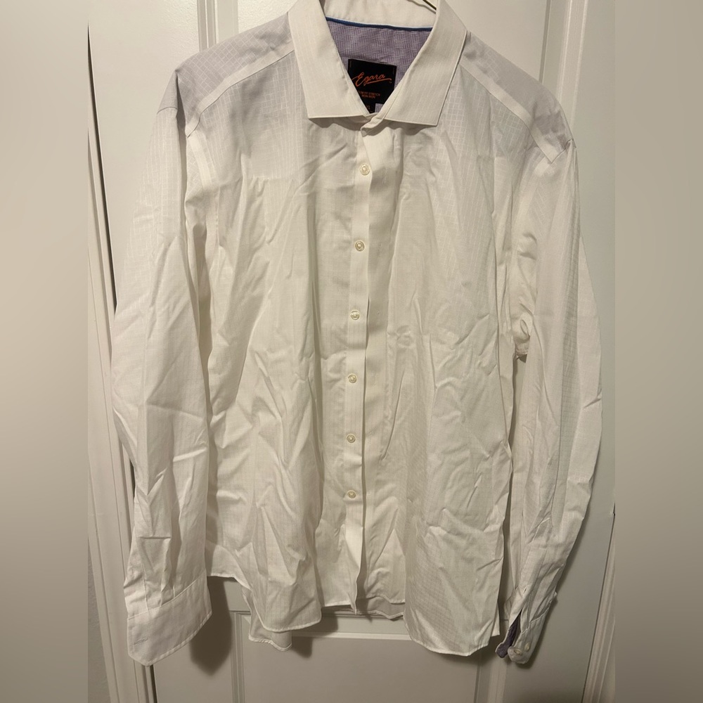 Men’s 2X Egara white dress shirt LIKE NEW Slim fit